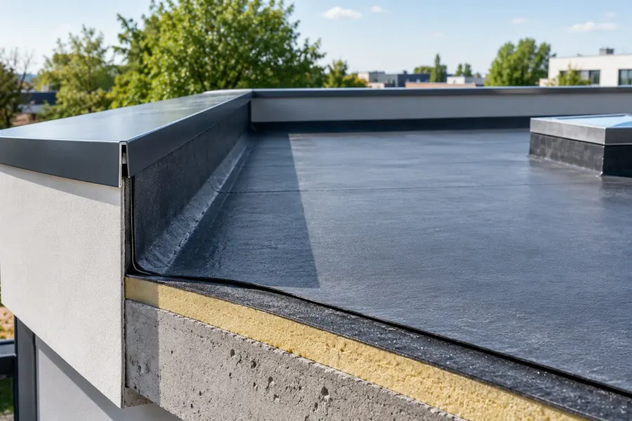 Pose de membrane d'étanchéité sur un toit terrasse à Cannes